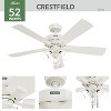 52" Crestfield Ceiling Fan with Light Kit and Pull Chain (Includes LED Light Bulb) - Hunter Fan - image 3 of 4