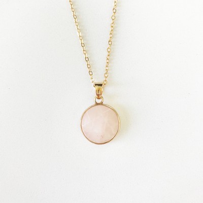 Rose quartz pendant store in gold