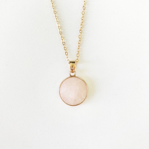 2023 Crystal Stone Holder Necklace - Free (Crystal) Gift Included, Rose Quartz / Gold