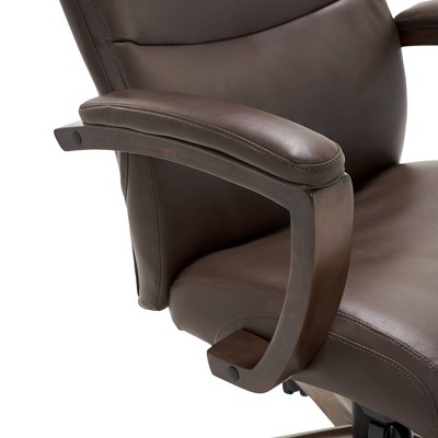 Modern Executive High-Back Brown Leather Swivel Chair with Lumbar Support
