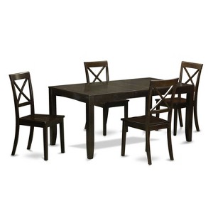 HomeStock 5-Pc Cappuccino Solid Wood Top - Dining Room Set - Seats 4 - 1 of 4