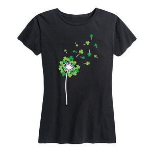 Women's - Instant Message - Shamrock Dandelion Short Sleeve Graphic T-Shirt - 1 of 4