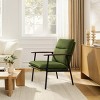 Art Leon Contemporary Retro Fusion Accent Armchair with Wooden Armrest - 2 of 4
