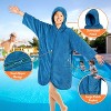 SUN CUBE Fleece Zipper Hooded Towel Robe for Kids, Zip Up Swim Beach Cover Up, Bath Surf Changing Girls Boys 7-10 Years - 3 of 4