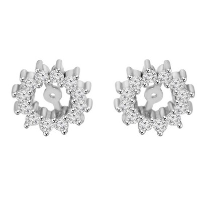 Pompeii3 1/2ct Diamond Earrings Jackets 14K White Gold  (5-5.5mm)