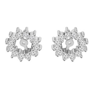 Pompeii3 1/2ct Diamond Earrings Jackets 14K White Gold  (5-5.5mm) - 1 of 4