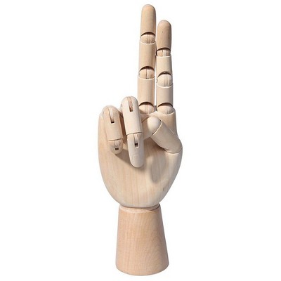 Hand Model Wooden Posable Mannequin Right Hand, 7 Inch