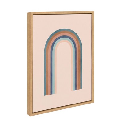 18" x 24" Multicolor Abstract Canvas Print with Natural Frame