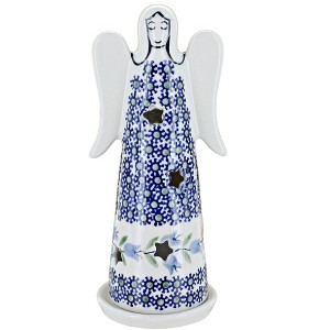 Blue Rose Polish Pottery L035 Manufaktura Large Angel Luminary - 1 of 2
