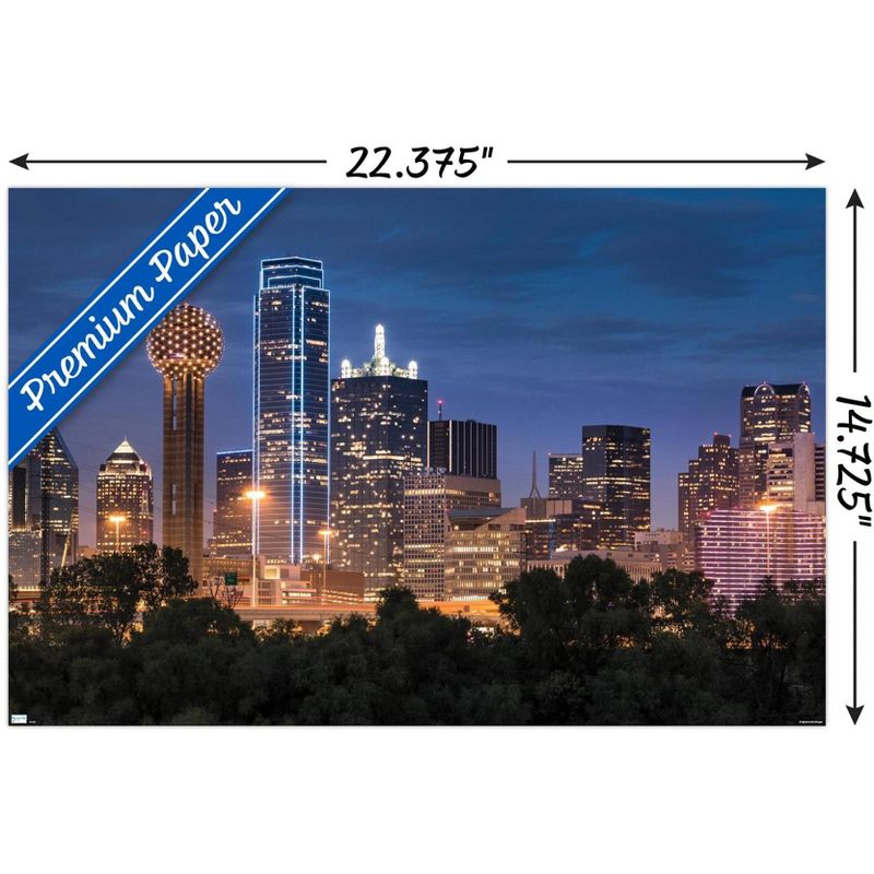 Trends International Texas - Dallas Skyline Unframed Wall Poster Prints, 3 of 7