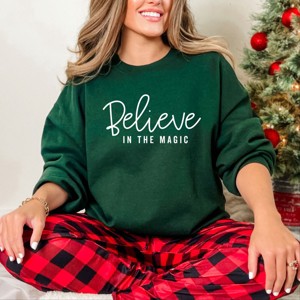 Simply Sage Market Believe In The Magic Sweatshirt - M - Forest - 1 of 4