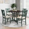 CAVINAS Round Dining Table Set for 4 Fabric Chairs with Special-shaped Table Legs, Storage Shelf for Dining Room - 4 of 4