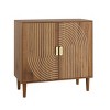 31.3” Walnut Storage Cabinet with Line Groove Doors & Adjustable Shelf,Modern Accent Sideboard for Kitchen,Entryway,Living Room-Baofuwish - 3 of 4