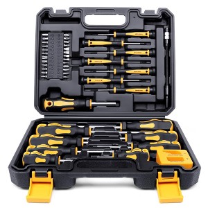 Itopfox Magnetic Screwdrivers Set with Case, 43-piece Includes Slotted, Phillips, Hex, Pozidriv, Torx & Precision Screwdriver Set, Magnetizer Tools - 1 of 4