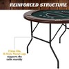 Barrington Billiards 6 Player Folding Round Card Table Casino Style 46 Inch Poker Table with Padded Rails, Cup Holders, and Poker Chips and Cards - 3 of 4