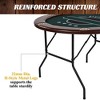 Barrington Billiards 6 Player Folding Round Card Table Casino Style 46 Inch Poker Table with Padded Rails, Cup Holders, and Poker Chips and Cards - image 3 of 4