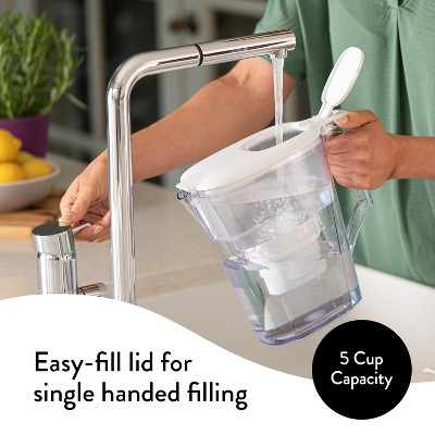 Aqua Optima 5-Cup White Water Filter Pitcher with 3 Evolve+ Filters