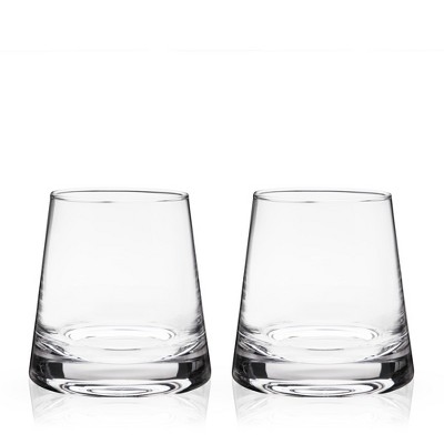 Viski Burke Lead-Free Crystal Tapered Whiskey Glasses, Set of 2