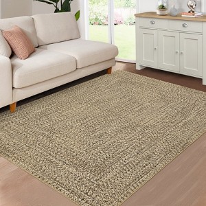 COZONY Washable Modern Area Rug Runner with Non-Slip Backing, Low Pile Braided Print Accent Carpet Mat for Living Room and Bedroom - 1 of 4
