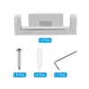 Unique Bargains Stainless Steel Wall Mounted Rectangle Decorative DoubleTowel Hook 3 Pcs - 3 of 3