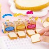 HTUTWOO 4Pcs Cute Toast Bread Eraser School Stationery Creative Kids Writing Drawing Rubber Pencil Eraser Funny School Supplies Gift - 2 of 4