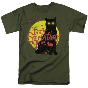 Pet Sematary Graphic Cat Adult T-Shirt Military Green - 1 of 4