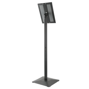 VEVOR Pedestal Sign Holder, 8.5 x 11 Inch Vertical and Horizontal Adjustable Poster Stand, Heavy-Duty Floor Standing Sign Holder, Black - 1 of 4