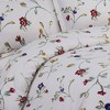 3pc Queen Floral Garden Cotton Flannel Printed Oversized Duvet Set Multi - Tribeca Living - 2 of 3