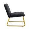 Modern Accent Chair For Living Room, PU Leather Backrest Armless Sofa Chair, Metal Legs Upholstered Reading Chair For Office - 2 of 4