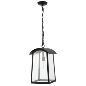 Adalai 10" Outdoor Pendant - PLT4028 - Black - Safavieh - 1 of 4