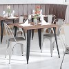 Emma and Oliver Metal Stacking Dining Chairs with Poly Resin Seats for Indoor/Outdoor Use - 2 of 4