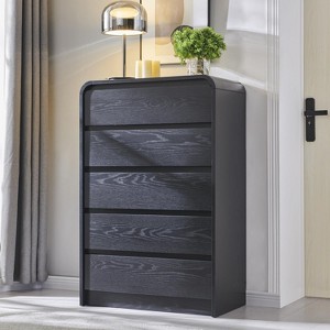 SinCiDo Modern 45" Tall Vertical Dresser with 5 Drawer Dresser,Curved Profile Designed with Natural Texture for Bedroom,Living Room - 1 of 4
