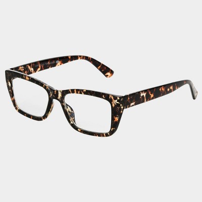 Women's Plastic Cateye Rectangle Blue Light Filtering Reading Glasses - Universal Thread' Brown/Tortoise Print Diopter - image 2