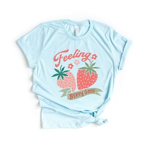 Simply Sage Market Women's Feeling Berry Good Strawberries Short Sleeve Graphic Tee - 1 of 2