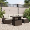 vidaXL 6 Piece Patio Sofa Set with Cushions Brown and Cream Poly Rattan - Without Storage - 2 of 4
