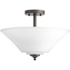 Progress Lighting Joy Collection 3-Light Semi-Flush Fixture, Antique Bronze, White Etched Glass Shade - image 3 of 4