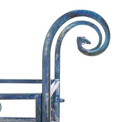 Antique Blue Victorian Inspired 3-Tier Iron Shelf