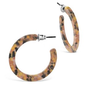 SHINE by Sterling Forever 1.25" Resin Hoop Earrings - 1 of 3