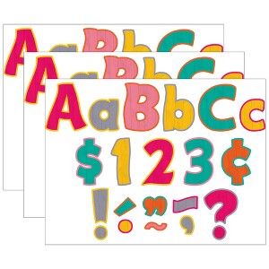 Teacher Created Resources® Tropical Punch Funtastic 4" Letters Combo Pack, 208 Pieces Per Pack, 3 Packs - 1 of 2