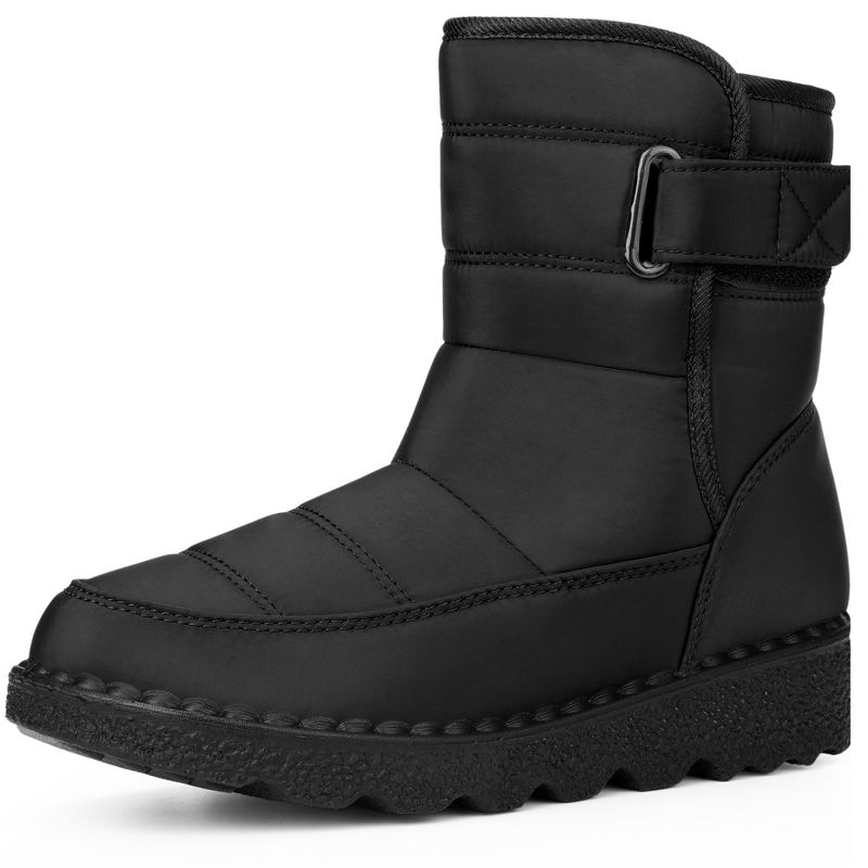BLISSFUL STEP Polyester Rubber Winter Boots Black 5.5