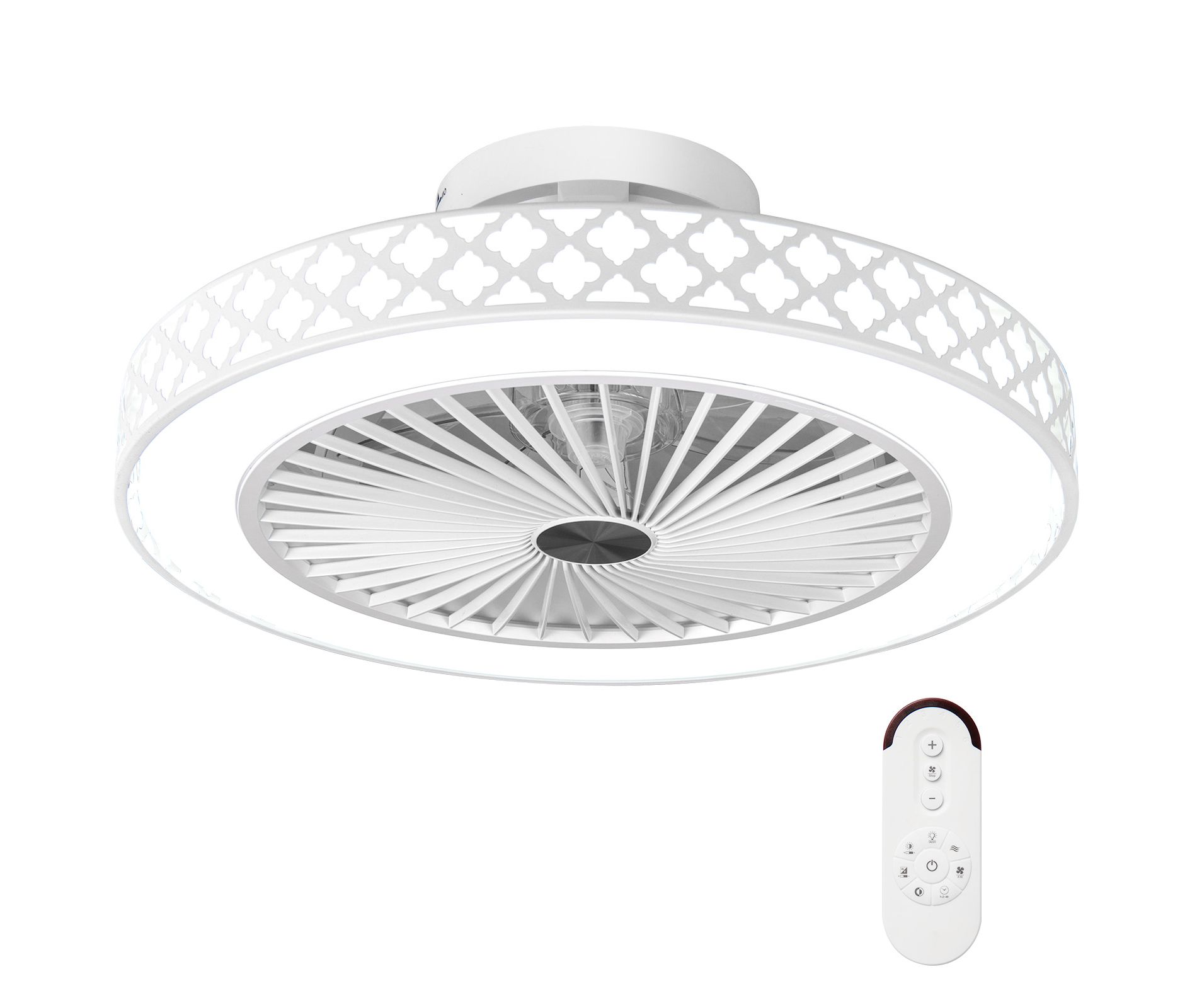 Costway Ceiling Fan w/ Lights & Remote 3000-6500K Modern Flush Mount LED Fan Light