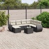 vidaXL Garden Sofa Set Black Poly Rattan, Tempered Glass Large Modular - 2 of 4
