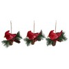 Northlight 3ct Cardinal Birds on Pine Cones Christmas Ornament Set 5" - Red/Brown - 4 of 4