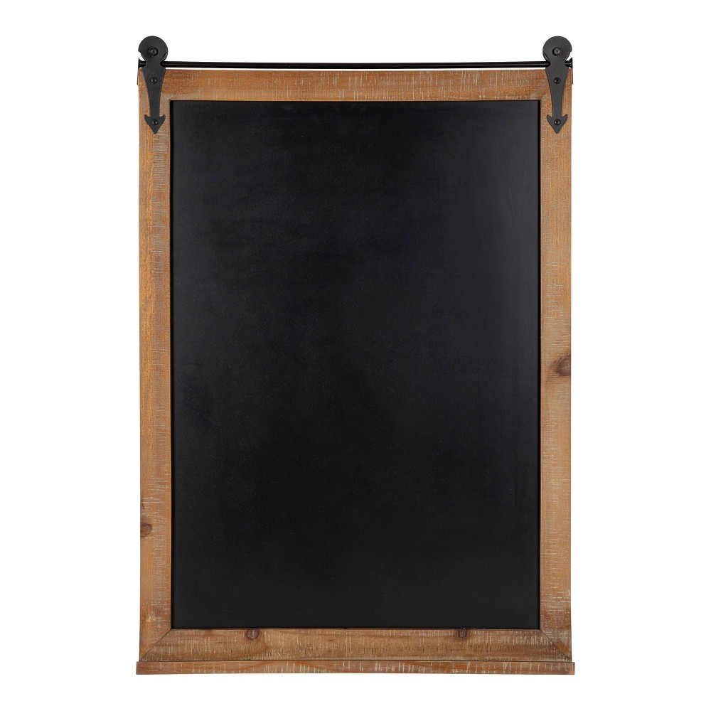 Photos - Dry Erase Board / Flipchart 21.5" x 2" Cates Barn Door Wood Framed Chalkboard Rustic Brown - Kate and
