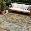 Brown Taupe And Gold Abstract Washable Indoor Outdoor Area Rug - 2 of 4