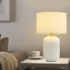 POWLIG 19.2-in White Farmhouse LED Ceramic Table Lamp with Linen shade - 3 of 4
