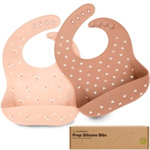 KeaBabies 2-Pack Silicone Bibs For Babies, Food Grade Silicone Baby Bibs for Eating, Feeding, Toddler Bibs, Boys, Girls - 1 of 4