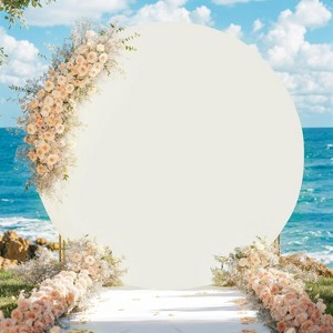 GAOMON Round Arch Backdrop Cover, Circle Arch Stand with Bottom Zipper, Multipurpose Wedding Arched Background Set - 1 of 4