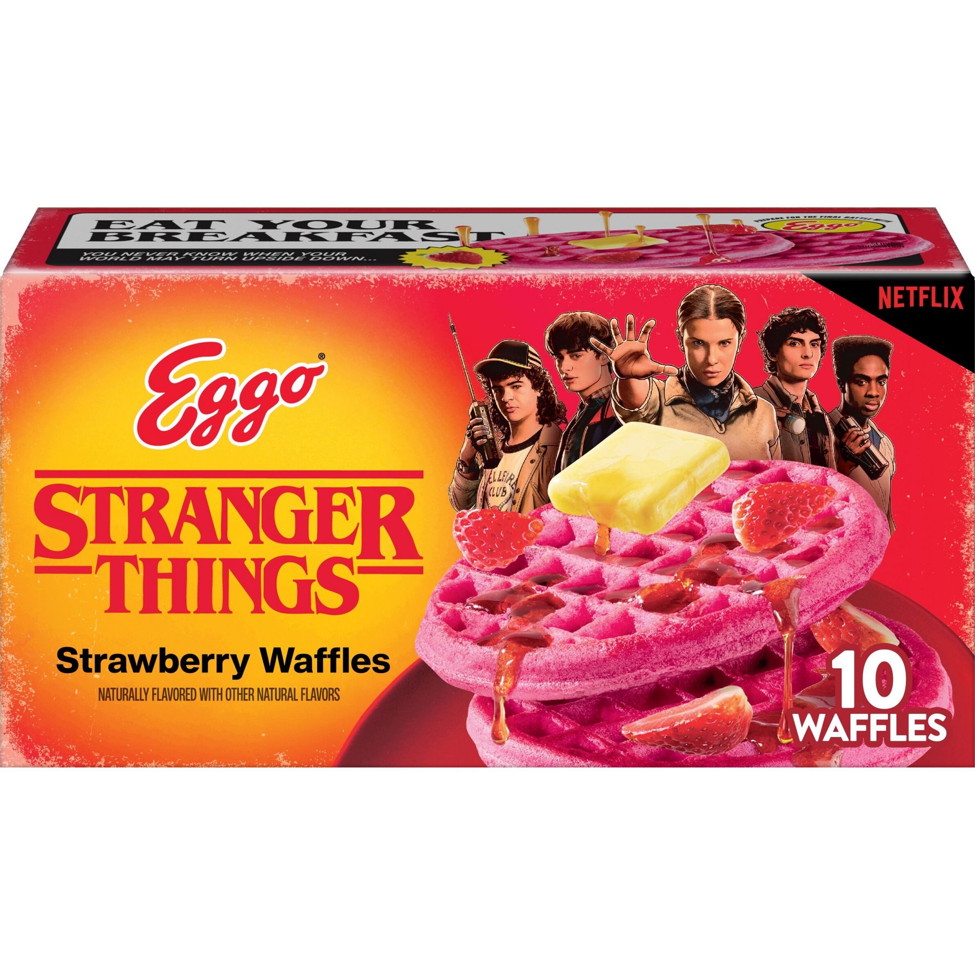 Eggo Stranger Things Strange Frozen Strawberry Waffles Prepared, Heat and Serve - 12.3oz/10ct