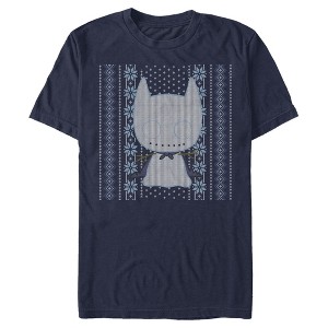 Men's Batman Ugly Christmas Chibi Snow Bat T-Shirt - 1 of 4